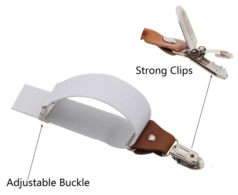 Timiot Menâ€™s Y-Back 4 Metal Clip Elastic Wide Suspenders Perfect For Both Casual&Formal (White) - Image 3